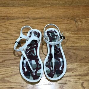 Burberry White Jelly Thong Sandals Size 38 (Free YSL Lipstick & Lar Mer Mystery.